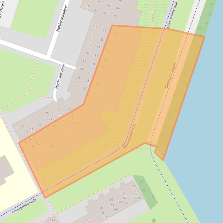 Kaart van postcodegebied 1324HB.