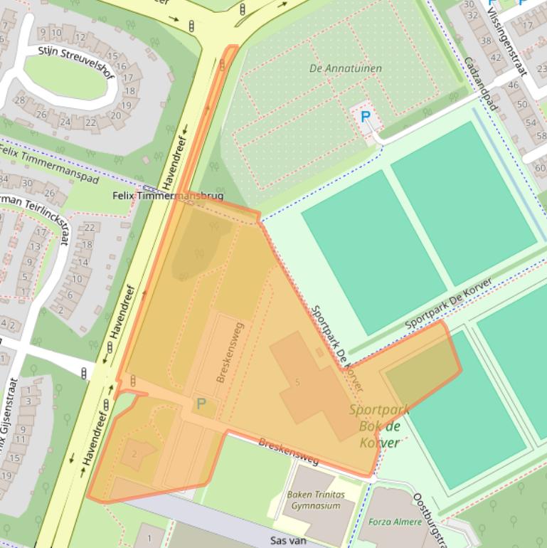 Kaart van postcodegebied 1324KE.