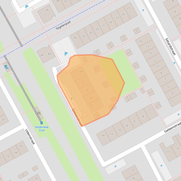 Kaart van postcodegebied 1324MS.