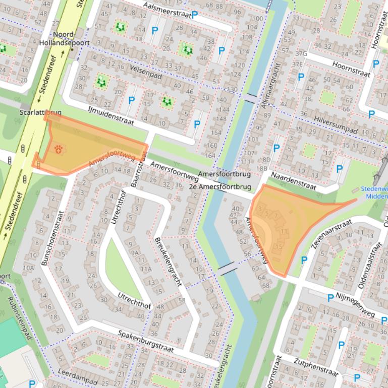 Kaart van postcodegebied 1324PE.