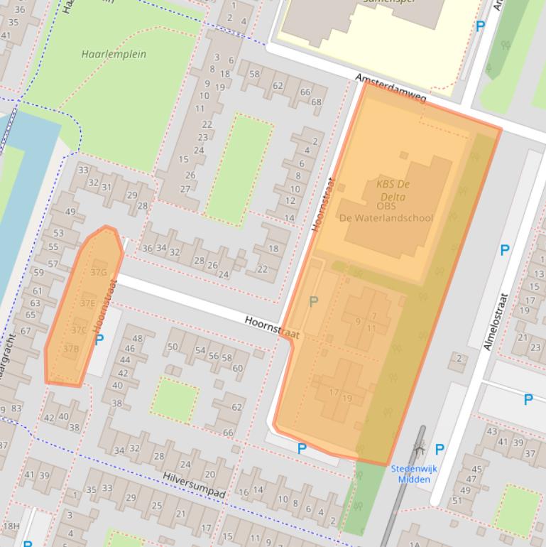 Kaart van postcodegebied 1324SH.