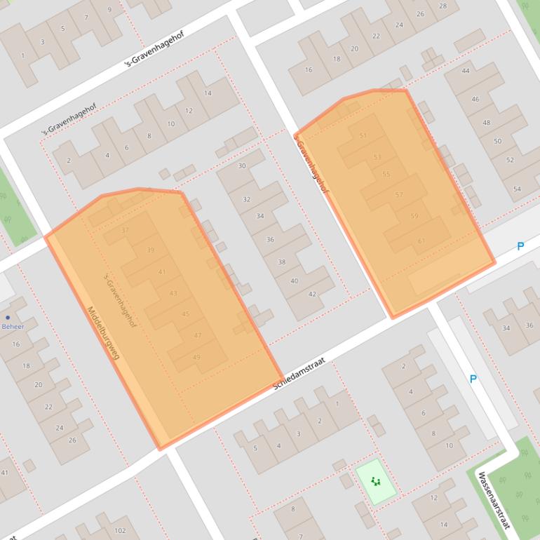 Kaart van postcodegebied 1324SW.