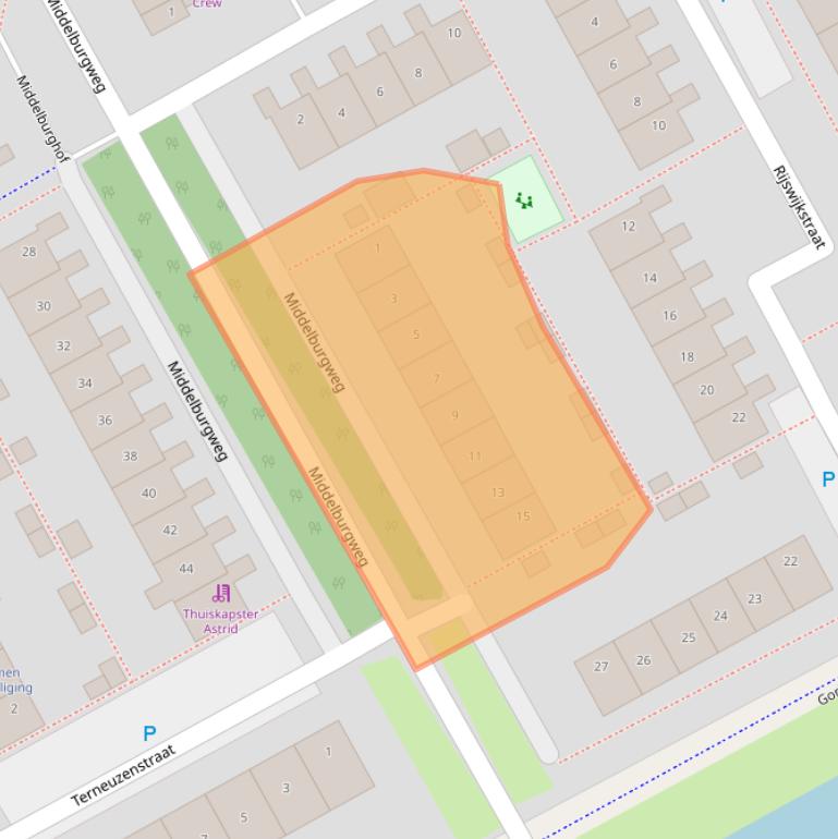 Kaart van postcodegebied 1324TA.