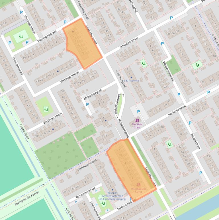 Kaart van postcodegebied 1324TC.