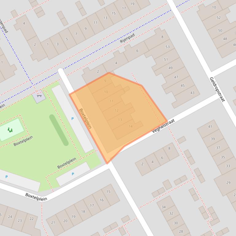 Kaart van postcodegebied 1324XG.