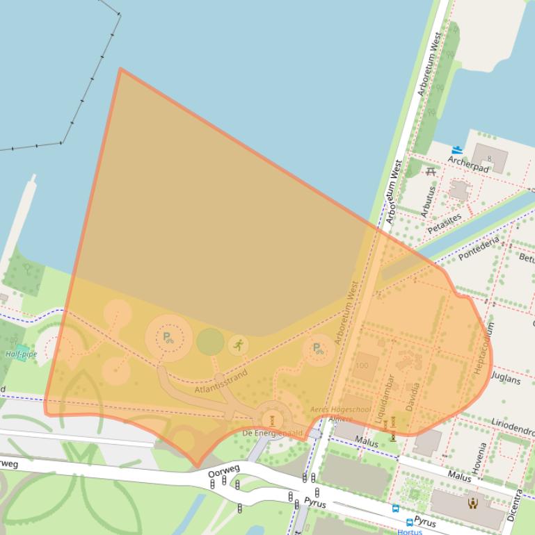 Kaart van postcodegebied 1324ZE.