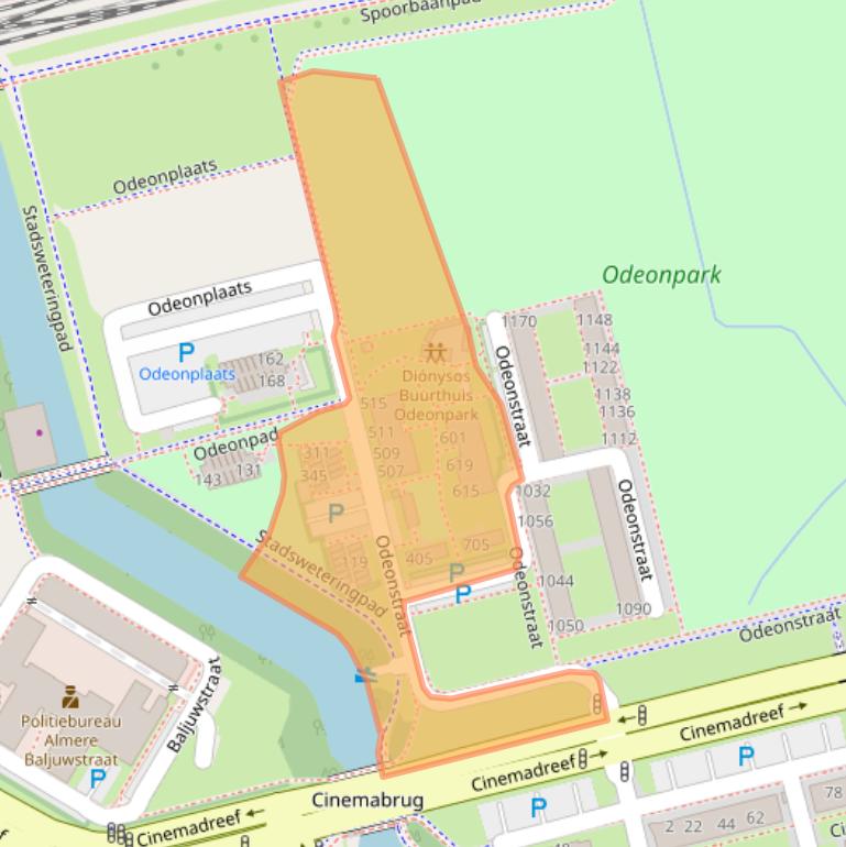 Kaart van postcodegebied 1325AL.