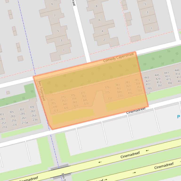 Kaart van postcodegebied 1325EJ.