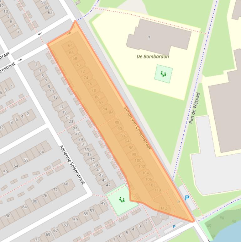 Kaart van postcodegebied 1325NC.