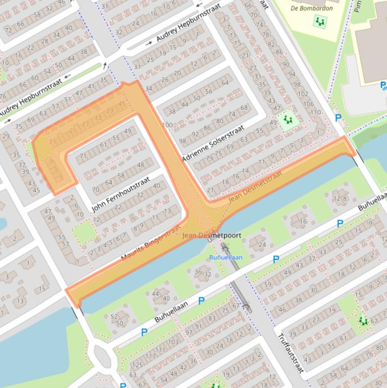 Kaart van postcodegebied 1325NV.