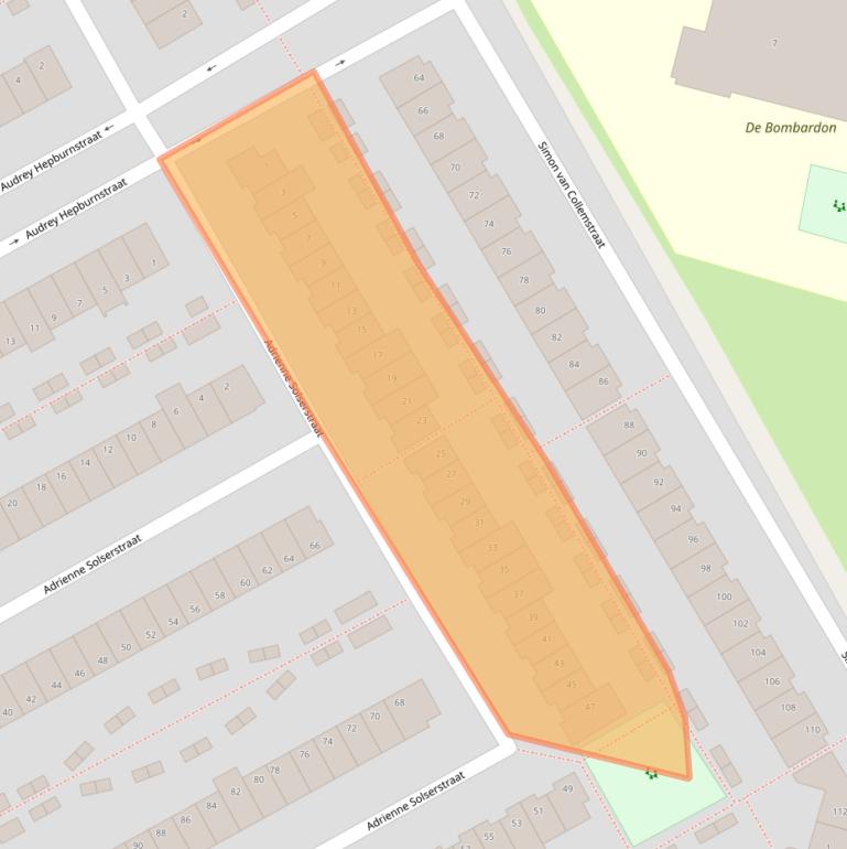 Kaart van postcodegebied 1325NZ.