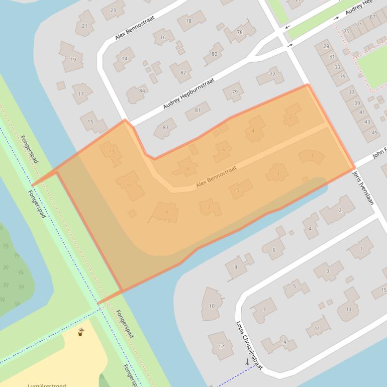 Kaart van postcodegebied 1325PB.