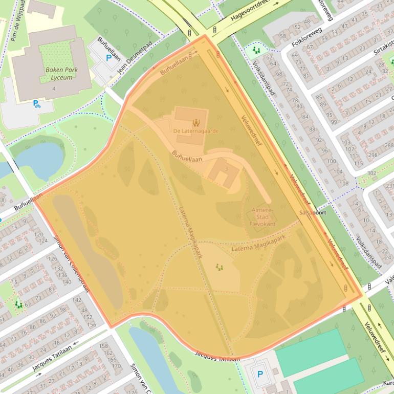 Kaart van postcodegebied 1325PP.