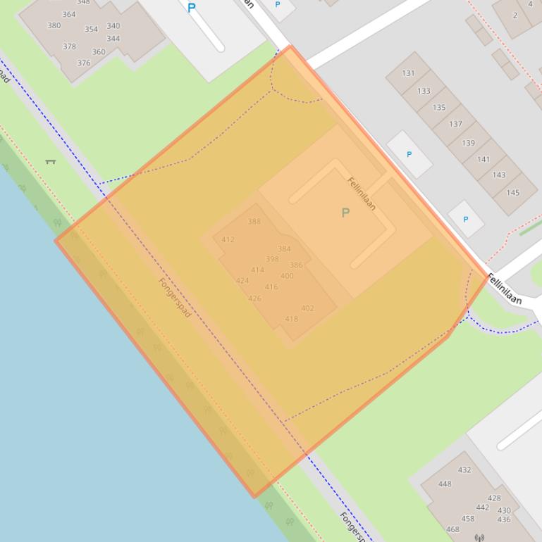 Kaart van postcodegebied 1325TZ.