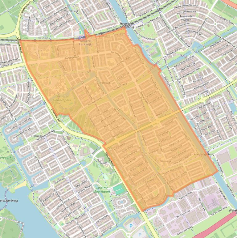 Kaart van postcodegebied 1326.