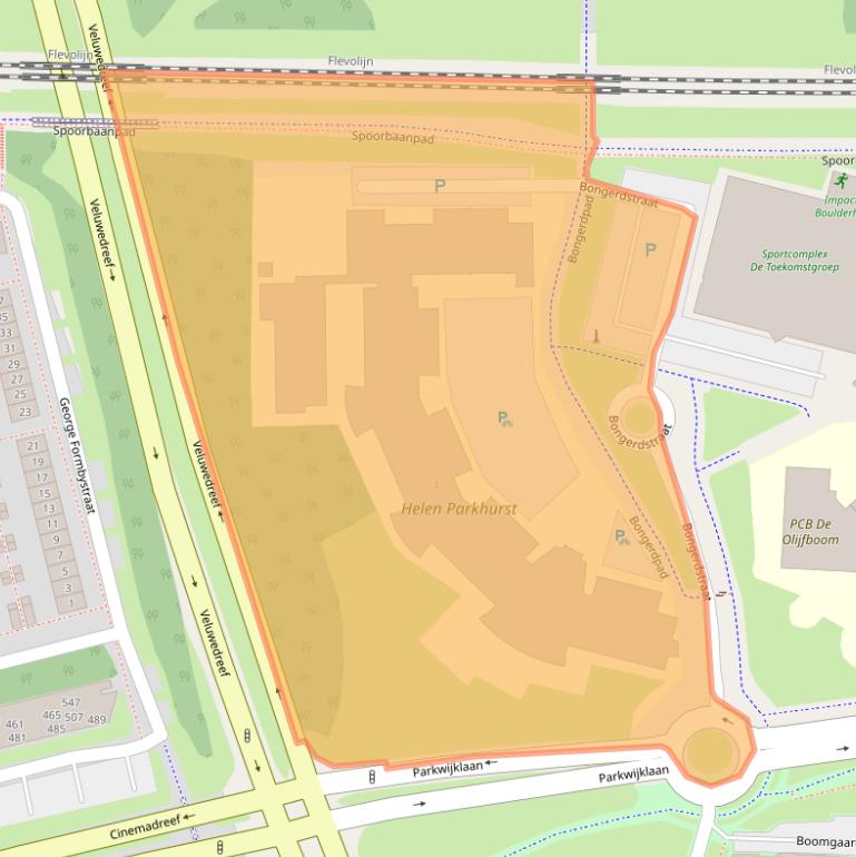 Kaart van postcodegebied 1326AA.
