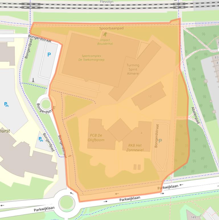 Kaart van postcodegebied 1326AB.