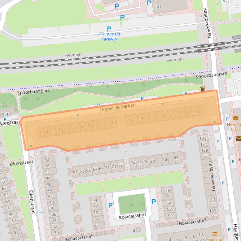 Kaart van postcodegebied 1326AE.