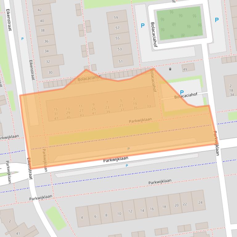 Kaart van postcodegebied 1326AL.