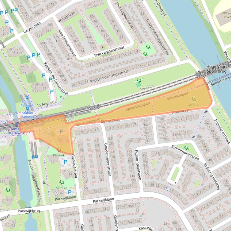 Kaart van postcodegebied 1326BG.