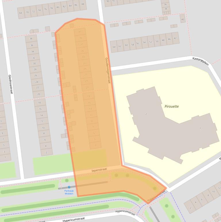 Kaart van postcodegebied 1326BK.