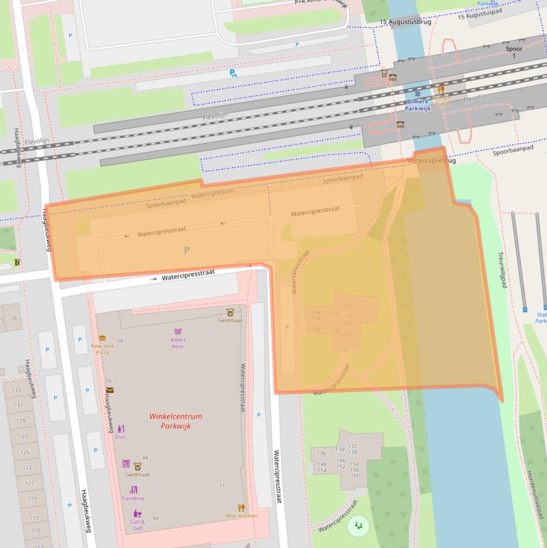 Kaart van postcodegebied 1326CL.