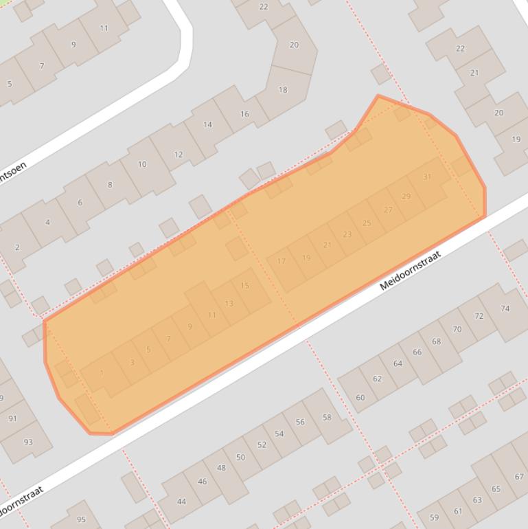 Kaart van postcodegebied 1326DC.