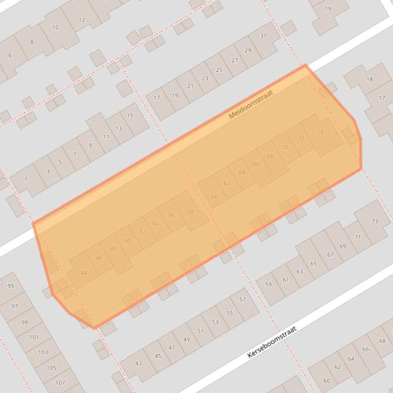 Kaart van postcodegebied 1326DE.