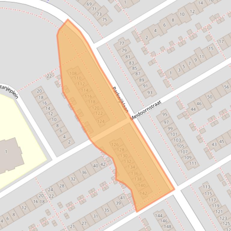 Kaart van postcodegebied 1326DT.