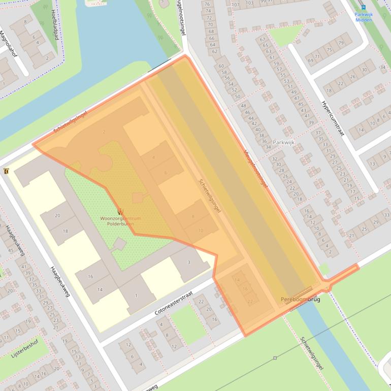 Kaart van postcodegebied 1326EN.