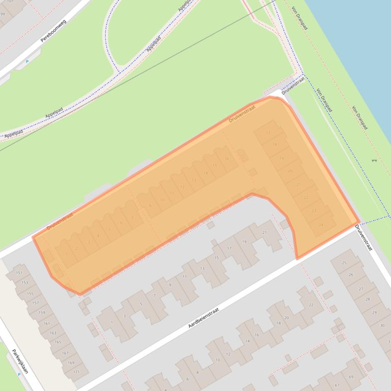 Kaart van postcodegebied 1326HE.