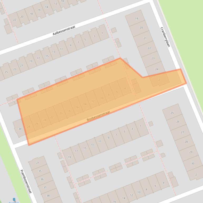 Kaart van postcodegebied 1326JB.