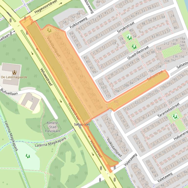 Kaart van postcodegebied 1326LM.