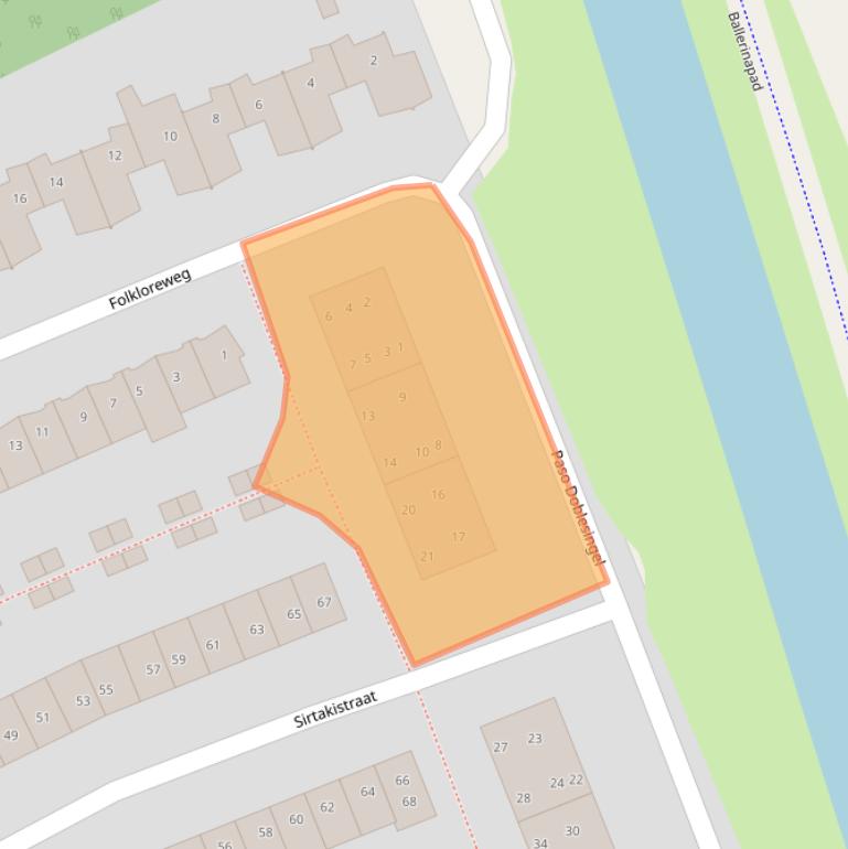 Kaart van postcodegebied 1326LP.