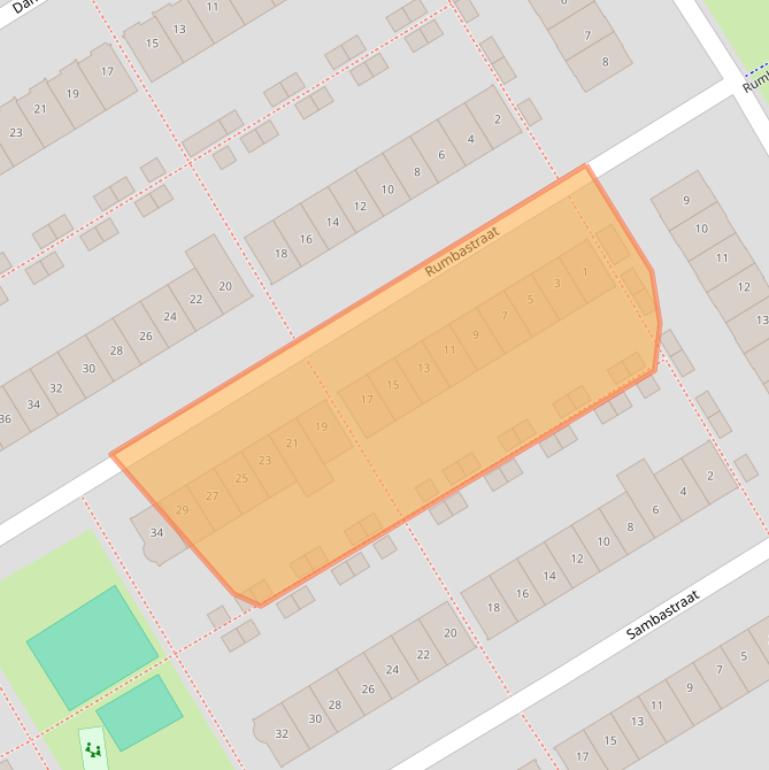 Kaart van postcodegebied 1326NJ.