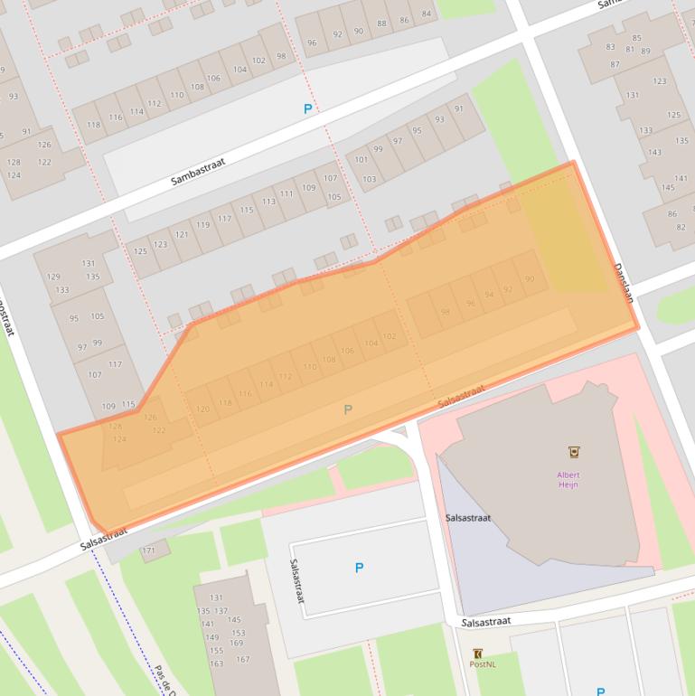 Kaart van postcodegebied 1326PD.