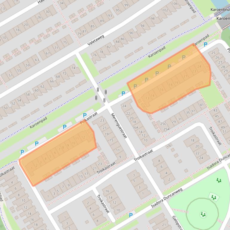 Kaart van postcodegebied 1326RE.