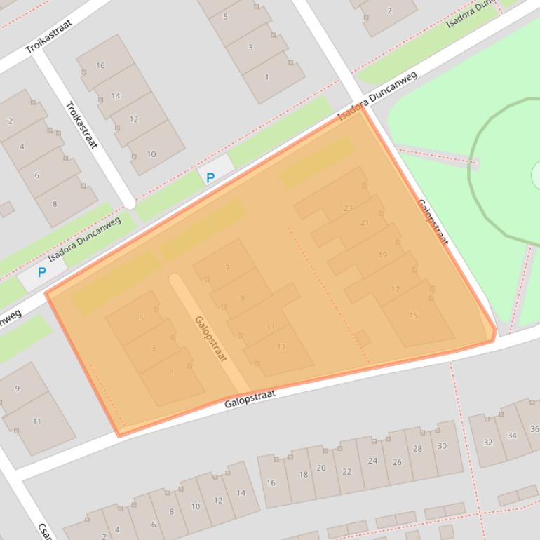 Kaart van postcodegebied 1326RN.