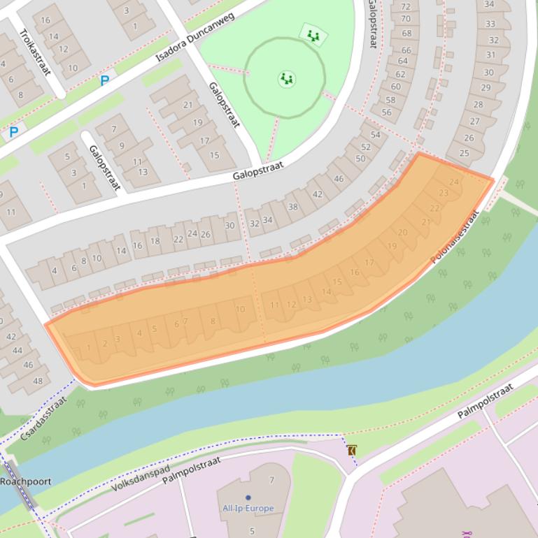 Kaart van postcodegebied 1326RS.