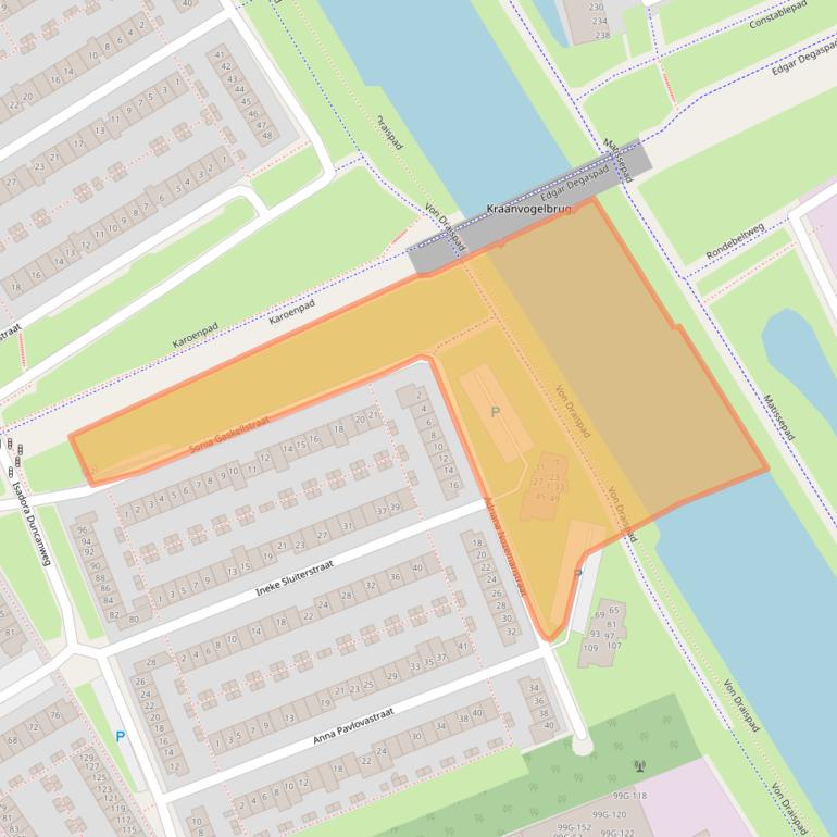 Kaart van postcodegebied 1326TP.