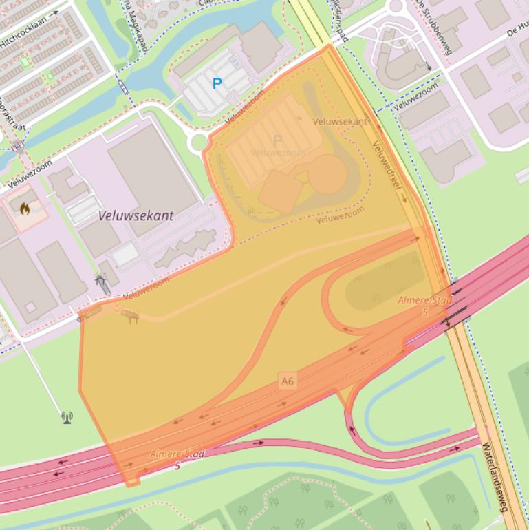 Kaart van postcodegebied 1327AA.