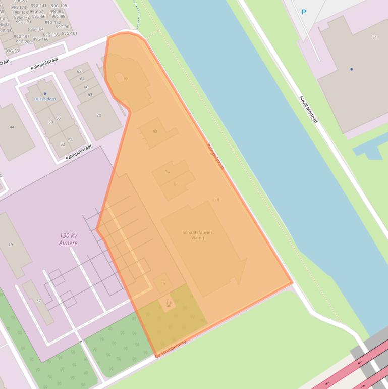 Kaart van postcodegebied 1327CJ.