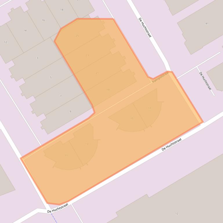 Kaart van postcodegebied 1327EB.