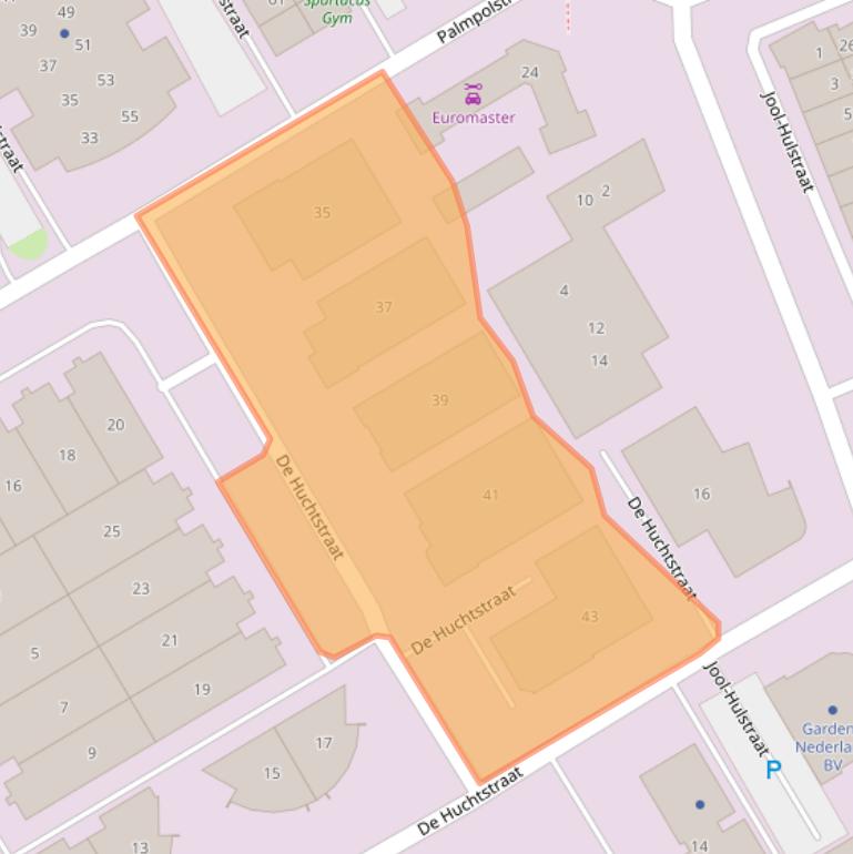 Kaart van postcodegebied 1327EC.