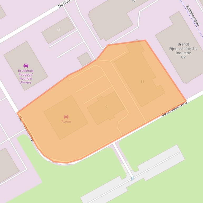 Kaart van postcodegebied 1327GA.