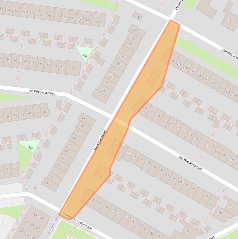 Kaart van postcodegebied 1328ER.