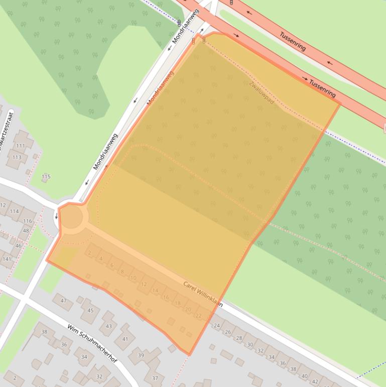 Kaart van postcodegebied 1328GA.