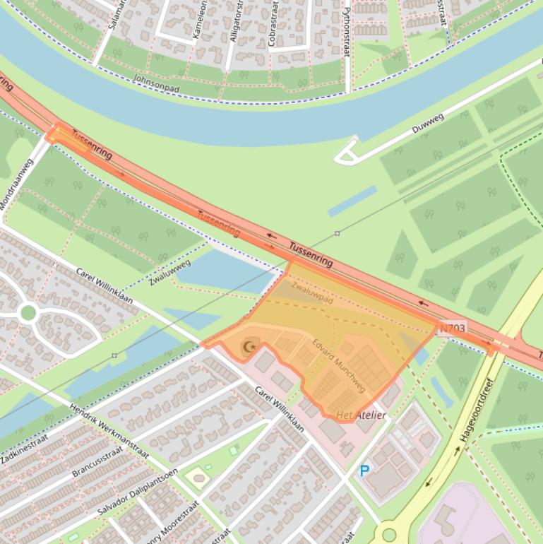 Kaart van postcodegebied 1328MA.