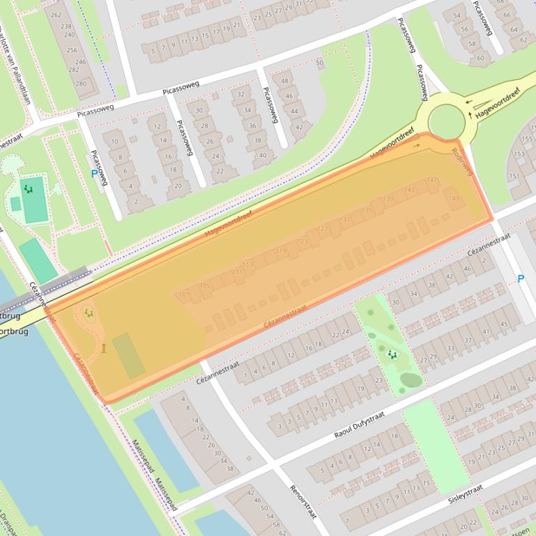Kaart van postcodegebied 1328PC.