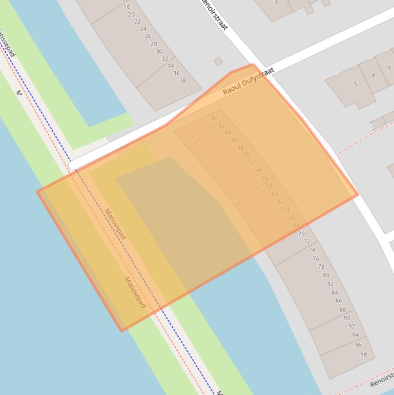 Kaart van postcodegebied 1328PP.